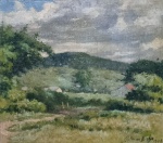 Galdino Guttmann Bicho (1888-1955). PAISAGEM RURAL. 1948. Óleo sobre tela colada em madeira. 31 x 35 cm (mi); 43 x 46 cm (me). Assinado e datado no cid. Em ótimo estado de conservação. Leia mais em https://pt.wikipedia.org/wiki/Guttmann_Bicho#::text=Galdino%20Guttmann%20Bicho%20(Petr%C3%B3polis%2C%2023,1955)%20foi%20um%20pintor%20brasileiro.