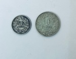 Numismática - Suíça, Duas moedas 1 franco suíço ano 1963 e  franco suíço ano 1950.