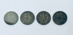 Numismática - Brasil, Quatro moedas 2000 reis, em prata, anos 1924, 1931, 1934 e 1934.