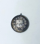 Numismática - Medalha de prata, de basquete, L.A.P. Med. Diâm. 3 cm.