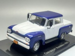 COLECIONISMO - Miniatura de carro coleção em metal diecast na escala 1/43 modelo: Chevrolet Alvorada 1962 Azul e branco.