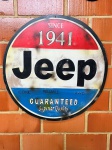 COLECIONISMO - Placa decorativa - MDF - policromado - JEEP 1941 - Med.92 cm.