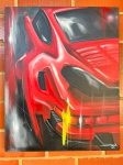 QUADRO - OST - Carro Vermelho. Med. 100x80 cm.