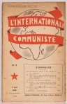 L`Internationale Communiste- Organe Bimensuel du Comite Executif de L`Internationale Communiste, Número 9. Bureau D`Editions, Paris, Mai 1932. 50 páginas. Possui carimbo do antigo proprietário em uma das páginas.