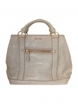 BALENCIAGA - Bolsa confeccionada em couro de crocodilo texturizada no tom offwhite, handbag, formato