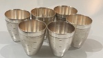 CONJUNTO DE SEIS CÁLICES RUSSOS ESPESSURADOS A PRATA, SHOT VODKA. PERFEITOS