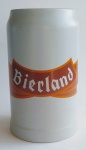 Grande caneca de chopp - Ceramica Espejo S.A Chile - Representando a cerveja Bierland - Importado - Medida: 19 cm de comprimento x 12 cm de diâmetro.