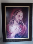 Lindo quadro de Jesus, Rei dos quadros, - Medidas: 85x65,5cm.