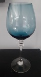 Seis taças em cristal  para vinho na cor azul - Altura:23 cm