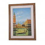 OST - Plaza San Marco com Palacio de Valencia, datado 17-09-20, assinatura indecifrável, 39 x 29 cm.