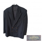 Blazer masculino XL  em linho na cor marino Casa Alberto, feito sob medida, ombro 48, Alt. 80 cm.