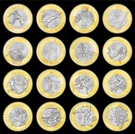 Lote Composto por 16 moedas de 1 Real comemorativas das Olimpíadas e Paraolimpíadas do Rio de Janeiro 2016. Sendo: Mascote das Olimpíadas Vinicius, Mascote das Olimpíadas Tom, rúgbi, canoagem, natação, basquete, atletismo, boxe, judô, vela, vôlei, futebol, golfe, paratriatlo, natação paralímpica e atletismo paralímpico. Ambas em perfeito estado de conservação, ditas flor de cunho.