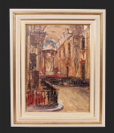 Virgílio Dias - (Rio de Janeiro 1956) - interior de igreja - o.s.t - assinado - c.i.d, autentificado no verso - med. 73x54 cm e com moldura - med. 99x80 cm - este lote não pode ser enviado pelos correios