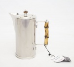 Elegante garrafa térmica com alça de bambu - Classic design by Somers - 1 litro em aço Inox para bebidas quentes ou frios, produção artesanal, garrafa sem uso, ainda com etiquetas med. 22x19x10 cm.