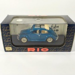 AUTOMODELISMO - FUSCA - VOLKSWAGEN 1950 - marca RIO fabricado na Itália, no blister e embalagem originais. Escala 1:43. Modelo de colecionador em metal com peças plásticas. Referência 107.