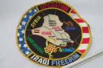 Antigo BORDADO ou PATCH da OPERAÇÃO IRAQUE LIVRE (IRAQI FREEDOM), medindo 33 centímetros de diâmetro. Referido Patch era costurado nas jaquetas dos Militares Veteranos.