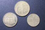 moedas do Brasil, 500, 1000 e 2000 reis de 1938