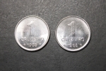 duas moedas de 1 cruzeiro de 1985 FAO flor de cunho