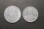 moedas do Brasil, 1 e 2 cruzeiros de 1958