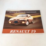 ITENS AUTOMOBILÍSTICOS - MANUAL DE UTILIZAÇÃO E MANUTENÇÃO DO VEÍCULO RENAULT 19. Na identificação consta a data carimbada de 1996, além do nome do antigo proprietário.