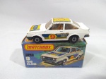 Matchbox Superfast Lesney antigo na caixa original. Miniatura diecast escala 1/64 - #9 Ford RS 2000, com a propaganda da Shell e Dunlop. Com a data 1978, fabricado na Inglaterra - Brinquedo antigo