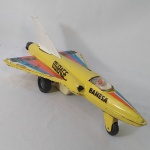 Brinquedo antigo de lata - Avião Mirage BB-115 Banesa. Funciona fricção. Mede 34cm de comprimento.