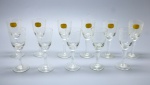 CRISTAL - Conjunto de 11 taças de licor lapidadas. Med. 12 cm. Alguns sem uso.