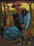 Marcel Janco (Israel, 1895 - 1984), " Sem título". OSE (óleo sobre Eucatex), Med 70 x 52 cm (MI); 73,5 x 55,5 cm (ME). A obra passou por processo de conservação. Acervo Particular Rio de Janeiro/RJ. Nota Biográfica: Nascido na Romênia em 1895, Marcel Janco foi um dos principais fundadores do Movimento Dada, que se opunha à guerra, à agressão e à mudança da cultura mundial. Os eventos dadaístas incluíam poesia, música de vanguarda e dançarinos mascarados em espetáculos elaborados, provocando o público. Esses artistas partiram para desafiar a cultura e a arte ocidentais, que consideravam obsoletas em vista da carnificina da Primeira Guerra Mundial. Janco tem um estilo eclético que combina brilhantemente elementos abstratos e figurativos, de natureza expressionista.Em 1941 mudou-se para a terra que se tornaria a nação de Israel em 1948. Aqui pintou imagens idílicas em aquarela e óleo e foi cativado pelas paisagens exóticas do Oriente. Em 1953 Janco estabeleceu a vila dos artistas conhecida como Ein Hod, que agora abriga o Museu Janco Dada. Em 1967 recebeu o Prêmio Israel de Pintura. Nos últimos anos de sua vida trabalhou junto com amigos para erguer o Museu Janco Dada, morrendo apenas dez meses após a inauguração do museu em 1984.No período entre as duas Guerras Mundiais, Marcel Janco foi considerado um dos artistas mais importantes e influentes do movimento de Arte Moderna na Romênia.Janco foi um inovador nas formas que construíram sua arte visual em formações perfeitas ao usar sua expressão volátil, seu temperamento explosivo, seu poder vulcânico e ousadia para apresentar uma composição harmoniosa e coerente ao espectador. Ele foi capaz de controlar a realidade externa, mantendo um ritmo interno que era poderoso e contido ao mesmo tempo.Em uma resenha publicada na Contimporanul, a revista literária e artística de vanguarda romena em 1924, após a primeira exposição internacional, notou-se que Janco, um dos fundadores dos primeiros grupos construtivistas de Zurique, combinava perfeitamente em suas telas a intensidade e equilíbrio de suas visões.Marcel Janco (Massada, 1982)Aqui, relembrando sua infância, Janco relembra sua primeira viagem de barco com seus pais no Danúbio. Lembrou-se claramente da dispensa das regras da perspectiva quando viu do convés as pequenas aldeias, pequenas casas e pequenas pessoas. O que ele vê não é paralelo à realidade; em vez disso, Janco retrata uma espécie de jogo infantil. Ao se aproximar da costa, as pessoas em miniatura voltaram ao tamanho natural  contrariando a realidade. Abandonando assim as regras de perspectiva que foram aparentes na arte de Janco ao longo de sua vida.Em 1930, quando o presente trabalho foi pintado, Janco estava de volta ao romeno depois de suas estadias anteriores em Zurique e Paris. Neste período esteve intensamente envolvido com o desenvolvimento da Arte Moderna na Romênia. Durante esses anos, ele viajou frequentemente para a França . Fonte :https://www.bonhams.com/auctions/19622/lot/42/ Nota : De acordo com o item 3 dos termos e condições - 3. As peças estrangeiras, sejam quadros e ou esculturas, serão sempre vendidas como Atribuídas.