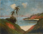 Francisco Coculilo( Rio de Janeiro/RJ,1893 -São Gonçalo /RJ ,1971), " Sem título". Óleo sobre tela. Assinado. Localizado Rio/RJ. A obra reproduz a belíssima paisagem iconográfica do Rio de Janeiro a partir de Niterói - RJ. Med .49 x 61 cm(ME). Sujidade e craquelê sobre a camada pictórica. Obra necessita ser reentaleda e passar por processo de conservação. Acervo Particular Rio de Janeiro/RJ. Nota Biográfica: Pintor laureado pela Escola Nacional de Belas Artes do Rio de Janeiro, onde formou-se com o professor Oswaldo Teixeira. Pai de sete filhos, para criá-los e educá-los o fez com o produto da venda de suas obras, por isso não dispunha de tempo para palestras de porta de museu, o que muito o prejudicou na seleção de trabalhos para prêmios de destaques em exposições. Mesmo assim não deixaram de reconhecer seus méritos, quando da exposição do Salão de 1949, onde foi agraciado com a medalha de prata pela obra intitulada Ponte Velha (paisagem de Niterói). Foi emérito pintor de paisagens, os motivos de sua preferência eram os crepúsculos, as marinhas e as florestas. Bom gastrônomo, como todo italiano, apreciava um bom vinho e uma boa cerveja. Possuía uma bela voz de tenor, o que lhe proporcionou certa frustração em virtude de sua mãe não poder pagar-lhe os estudos de canto, dada a sua condição de ser viúva e sem recursos. Certa vez fora convidado para estudar na Escala de Milão, porém sua mãe não permitiu. Suas obras estão espalhadas pelo mundo inteiro, destacando-se os Estados Unidos, Suécia, Inglaterra e Argentina. Excursionou por todo o Brasil. Nessas viagens acompanhava-o sempre, sua família. Grandes admiradores de suas pinturas e do bom garfo que era, foram, entre outros: Arnaldo Guinle, Gal. Castelo Branco, chefe do Gabinete Militar do Presidente Getúlio Vargas, Dr. Baschine, Diretor da General Elétrica do Brasil, e o Embaixador da Suécia da época, também possuidores de suas telas. Após longa jornada, com os filhos já criados, foi acometido de crises mentais sendo internado na Casa de Saúde Alfredo Neves, em Niterói, e, mais tarde transferido para a Clínica de Doenças Mentais, em Botafogo, ali permaneceu cerca de dois anos, após a alta hospitalar, tinha algumas vezes alucinações e nesse estado pintava os quadros assinando-os como Coculichi, nome verdadeiro de seus avós italianos, dizendo ser seu avô que os pintava. Coculilo é nome que no Brasil por razões estranhas fora registrado e assim permaneceu. É importante citar que, várias vezes, não assinava os quadros e posteriormente os vendia a um senhor que, por sua vez também os vendia a outros pintores que assinavam os quadros do como sendo da autoria deles. Certa vez uma dessas obras tirou o primeiro lugar numa exposição, este fato, pelo que soube através dos seus filhos, o abalou muito e pelo que parece foi uma das causas de sua doença. Nos últimos anos os quadros dele são disputados em leilões, principalmente no Rio de Janeiro e em São Paulo. Em 1985 a procura de suas telas tornou-se mais intensa, por particulares e galerias, alcançado preços relativamente altos, o que proporcionou boa cotação no mercado de arte. Francisco Coculilo faleceu aos 78 anos de idade de câncer pulmonar, em 8 de julho de 1971 na cidade de São Gonçalo, Rio de Janeiro.