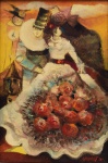 Rapoport - Alexandre Rapoport (Rio de Janeiro, 1929- idem 2020), "O Retrato de Casamento". Óleo sobre tela. Assinado. Datado, 1972. Med. 40 x 27 cm (MI) ; 59 x 46 cm (ME). Presença de sujidade sobre a camada pictórica. Acervo Particular Rio de Janeiro -RJ. Nota Biográfica : Autodidata, começou a pintar na Faculdade de Arquitetura, antes do final da década de 1950. Estudou desenho com Ubi Paiva e, enquanto estudante, assistiu às aulas de gravura de Raymundo Cella, na Escola Nacional de Belas Artes; foi então que participou de suas primeiras exposições coletivas promovidas pelo Governo Federal. Teve contato com Cândido Portinari, cujas influências permeiam sua obra até hoje. Viajou pela América Latina inteira, onde tem grande fama. Foi também professor da disciplina de "Composição Decorativa" na faculdade em que se formou. Ainda na década de 50 ganhou a "Menção Honrosa" no Salão Nacional de Belas Artes. De 1956 até aproximadamente 1972, dedicou-se também ao desenho industrial, expondo no Brasil e exterior. Além do Brasil, possui trabalhos em diversas coleções particulares e instituições públicas, em Roma, Viena, Zurique, Nova Iorque, Tóquio, Paris, Buenos Aires, Antuérpia, Washington e Jerusalém. É considerado um surrealista. Por um breve momento, na década de 1960, também fez design de mobiliário.