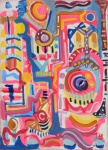 José Barros Tambo (1964, Uige-Angola), "Laços". Acrílica sobre tela. Assinado e datado 2022 no verso e "TB" na frente. Med 71 x 50 cm(ME). Nota sobre o artista: O artista José Barros é natural de Uige-Angola. filho de produtores rurais. Durante os conflitos regionais, após a independência de seu país, em 1975, seus pais o enviaram para morar com tios em Angola, onde terminou seus estudos no Liceu de Artes. Desde essa época fazia exposições e,devido a elas, foi liberado pelo governo de lutar contra os rebeldes e prosseguir em sua carreira. A partir daí foi enviado para participar de exposições pela África do Norte, do Sul, e países como a Rússia e Cuba. Em Cuba, Tambo pediu asilo, mas ele foi recusado, e quando houve um movimento de envio de africanos refugiados para o Brasil, o governo o incluiu. O artista chegou em 1989 e passou por diversas dificuldades. No Rio de Janeiro trabalhou como servente, ajudante de pedreiro, caseiro, atendente em bar e vigia, até que foi convidado pelo governo brasileiro a expor no Banco do Brasil. Daí surgiram novas oportunidades no Rio e expõe na Casa de Rui Barbosa, Atelier Arte de Tereza, Salão Zumbi (MAM), Casa de Cultura de Angola e em diversos outros espaços culturais como Casa de Cultura de Angola (Salvador), Centro de Cultura de Angola (RJ) e Galeria MIB(RJ).-Nota de Doação : Obra doada pelo Projeto Marcelo Conceição. O resultado da venda será 100% revertido em prol do Instituto da Criança.