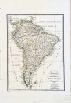 Cartografia - Pierre M Lapie (17771850), Amérique Méridionale, dresseé par P. Lapie, Géographe". Paris cerca de  1824. Colorido com a técnica de "pochoir". Med 30,3 x 22,8 cm. Marcas do tempo. Perdas e irregularidades nas bordas. Presença do carimbo de catalogação da mapoteca do colecionador no verso do mapa.  Coleção particular Luiz Antônio Borges - Brasília/ DF.  Referencias :https://www.abebooks.it/servlet/BookDetailsPL?bi=30807954884&cm_sp=collections-_-6AqlfvktOWH3fsPvAnXCnZ_item_1_53-_-bdp ; https://www.abebooks.fr/servlet/SearchResults?bsi=30&sortby=17&pt=art%2Cmap&prevpage=1&an=lapie&rollup=on