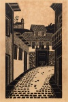 Aloísio C. de Sá, "Sem título". Xilogravura sobre papel. Assinada. Datada 1971. Med. 65 x 44 (MI); 69 x 48 cm (ME). Amarelecimento do papel, pontos de acidez, Acervo Particular Rio de Janeiro/RJ.