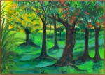 José Barbosa da Silva (Olinda PE 1948), " Flamboyant".  Óleo sobre tela  . Assinado. Datado, 1992. Localizado Olinda. Med. 71 X  101 cm (MI); 72 x 102 cm (ME). Sujidade sobre a camada pictórica. Nota Biográfica: Pintor, desenhista, entalhador, escultor, ilustrador e gravador. Filho do marceneiro e restaurador Ernani Ricardo da Silva, entalha arcas para antiquário na marcenaria de seu pai no Mercado da Ribeira, em Olinda. Em 1963, com o incentivo do pintor Adão Pinheiro, inicia carreira artística. Nessa mesma época, integra e organiza o Movimento de Arte Ribeira, que conta com a participação de João Câmara, Vicente do Rego Monteiro e Guita Charifker. Organiza o 1º Salão de Arte Popular em Natal, com Janete Costa, em 1965. No mesmo ano, muda-se para o Rio de Janeiro, e participa do início da tropicália, do cinema novo e da nova figuração, além de estudar gravura em metal com o professor Orlando da Silva. Em 1967, realiza esculturas para o Hotel Savoy. Em 1972, parte para a Europa, residindo na Alemanha e na França até 1978, quando regressa ao Brasil. Em 1976, trabalha em ateliê com Roseline Granet e Jean Paul Riopelle, em Meudon, França. Fonte: Itaú Cultural.