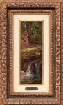 João Baptista da Costa (Itaguaí RJ 1865 - Rio de Janeiro RJ 1926), "Cascata".  Óleo sobre madeira . Assinado. Med. 33 x 12 cm (MI); 54 x 33 cm (ME). Estudo. Sujidade sobre a camada pictórica. Acervo Particular Rio de Janeiro/RJ. Nota Biográfica: João Baptistada Costa (Itaguaí RJ 1865 - Rio de Janeiro RJ 1926). Pintor, desenhista, professor.Inicia sua formação artística em 1877 no Asilo dos Meninos Desvalidos, Rio deJaneiro, onde estuda desenho com Antônio de Souza Lobo (1840 - 1909). Em 1885,ingressa na Academia Imperial de Belas Artes - Aiba, e é aluno de Zeferino da Costa(1840 - 1915), José Maria de Medeiros (1849 - 1925) e Rodolfo Amoedo (1857 - 1941).Em 1894, recebe o prêmio de viagem ao exterior na 1ª Exposição Geral de BelasArtes. Vai para a Europa e, em 1897, estuda com Jules Joseph Lefebvre (1836 - 1912)e Tony Robert-Fleury (1837 - 1911) na Académie Julian, em Paris. Em 1906, torna-seprofessor da Escola Nacional de Belas Artes - Enba, substituindo Rodolfo Amoedo nacadeira de pintura; tem como alunos Candido Portinari (1903 - 1962), Orlando Teruz(1902 - 1984) e Quirino Campofiorito (1902 - 1993), entre outros. De 1915 até 1926assume a direção da Enba. Fonte:https://enciclopedia.itaucultural.org.br/pessoas/6097-baptista-da-costa . Nota detrasnporte: Esta obra não poderá ser enviada pelos correios.