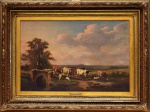 Escola Europeia atribuída a  Eugène Joseph Verboeckhoven (Bélgica, 17981881), " Paisagem Campestre ". Óleo sobre tela. Sem assinatura aparente. Med. 50 x 75 cm (MI). 74 x 98 cm (ME).  Sujidade sobre a camada pictórica. Perdas de matéria. É indicado passar por processo de conservação. Nota Biográfica: Eugène Joseph Verboeckhoven (17981881) foi um pintor e gravador belga, conhecido por suas cenas pastorais com animais, especialmente ovelhas, vacas e cavalos, muitas vezes inseridos em paisagens bucólicas. Seu estilo detalhista e altamente realista era influenciado pelos mestres flamengos do século XVII. Verboeckhoven teve uma carreira de sucesso, tornando-se uma figura importante na Escola Belga do século XIX. Além de suas habilidades pictóricas, também foi um excelente desenhista e litógrafo.Nota : De acordo com o item 3 dos termos e condições - 3. As peças estrangeiras, sejam quadros e ou esculturas, serão sempre vendidas como Atribuídas. Nota de transporte: Esta obra não poderá ser enviada pelos correios.