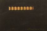 Burle Marx, Roberto (São Paulo SP 1909 - Rio de Janeiro RJ 1994), " Sem título". Guache sobre papel cartão preto.  Assinado. Década de 60. Med. 22 x 34 cm (MI). Pequenos pontos de acidez. Acervo Particular Rio de Janeiro/RJ.  Nota de proveniência: Pintura de joia, croqui, criada por Roberto Burle Marx para seu irmão, o joalheiro Haroldo Burle Marx na década de 1960. Contém, no verso, anotações da ourivesaria onde eram produzidas as joias. Essa pintura, pertencia à empresa do joalheiro e foi herdada por sua família . Acervo Particular da Família Burle Marx.  Nota sobre a parceria dos irmãos Roberto Burle Marx e Haroldo Burle Marx: Roberto Burle Marx desenhou joias para Haroldo Burle Marx. A colaboração entre os irmãos foi natural, já que ambos compartilhavam uma visão artística voltada para formas orgânicas, cores vibrantes e a valorização de elementos naturais. Roberto, conhecido por seus jardins e obras de arte abstratas, influenciou diretamente o design das joias de Haroldo. Algumas das peças criadas por Haroldo foram baseadas em desenhos e conceitos desenvolvidos por Roberto. O estilo modernista, as curvas fluidas e as formas inspiradas na natureza, presentes no paisagismo de Roberto, também aparecem nas joias. Haroldo, por sua vez, traduziu essas ideias para a joalheria, utilizando lapidações inovadoras e técnicas como o ouro martelado e o entourage, onde as pedras preciosas eram esculpidas de forma única para se encaixar perfeitamente na peça. De grande relevância no mercado .As joias de Haroldo Burle Marx são altamente valorizadas no mercado de colecionadores, sendo leiloadas por casas renomadas, como Sothebys e Christies. Seu legado na joalheria moderna brasileira permanece vivo, e suas peças continuam sendo admiradas por seu design inovador e atemporal. Fonte : Ia e IC.
