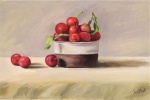 Rodrigo Cruz - Rodrigo Lucena da Cruz (Rio de Janeiro RJ 1991), "Estudo Natureza Morta- Cerejas ". Óleo Sobre Tela, Med. 20 x 30 cm (ME). Assinado. Ano 2025. Acervo Particular Ateliê do Artista Rio de Janeiro/RJ. Nota Biográfica: Rodrigo Cruz, vive e trabalha no Rio de Janeiro. Nasceu em 1991 na Baixada Fluminense, estudou e ultimamente é assistente de desenho e pintura à óleo no Atelier de pintura realista, sendo pupilo direto do Mestre Renato Ferrari. Seu trabalho é focado no realismo contemporâneo, mostrando um pouco dos nossos sentimentos. Também realiza pinturas com temática renascentista e encomendas em pintura óleo e desenho em carvão.