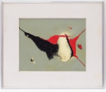AMAURY CHAVES (1937). Quadro O.S.T. representando abstração sobre fundo cinza. Assinado e datado 75 no C.I.D. e no verso com a inscrição Pintado em Junho de 1975. Moldura com frisos em metal liso. MI 32,0 cm X 40,0 cm  ME 53,5 cm X 61,5 cm                                                                                                  BIOGRAFIA: Em 1949, o artista frequenta o ateliê da pintora Odete Barcellos e a Colmeia dos Pintores do Brasil, dirigida por Levino Fanzeres. Ingressa posteriormente na Escola Nacional de Belas Artes e em 1965 passa a estudar com Ivan Serpa. OBS: (Mancha no verso).