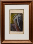 THE FURIES - SALVADOR DALI (1904-1989) - "A Divina Comédia" - Original Litogravura aquarelada representando figura masculina. Assinada no C.I.D. e marcada EA (Prova do Artista) no C.I.E. Moldura em madeira lavrada. Med. MI: 31,0 cm X 19,0 cm.   ME: 60,0 cm X 45,5 cm