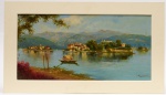 SERGIO COZZUOL - (Croácia, 1941) - Pintor contemporâneo. Pintura Titulada "Le Tre Isole". Bela Iconografia italiana das Tres Ilhas, O.S.T. assinado frente C.I.D., S. Cazzuol, e assinado e datado no verso 2002. MI 30,0 cm X 60,0 cm  ME 40,0 cm X 71,0 cm.