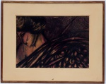 FARNESE DE ANDRADE (1926 - Araguari, MG - 1996 - Rio de Janeiro, RJ)  Perfil de Mulher em Descanso, Técnica Mista. Assinada e datada 1977 no alto ao centro. Moldura em madeira lisa e dourada. Verso com bibliografia do artista. Med. MI 50,0 cm X 69,0 cm  ME 79,0 cm X 98,0 cm.