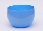 BOWL fundo em vidro opalinado de cor azul celeste. Bojo abaulado, encimado por borda lisa. Med. Alt. 13,0 cm.  Diâm. 19,0 cm.
