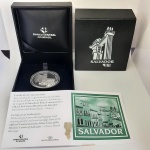 Moeda do Brasil - 5 reais – 2015 – Salvador – Patrimônio da Humanidade - UNESCO - Somente 3.000 cunhadas – Completa no estojo com certificado - Prata (.925) • 27 gr • 40 mm - ESTOJO GRANDE – Proof – P758