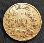 Moeda do Brasil - 1000 Réis - 1924 - V128 - Bronze-alumínio