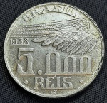 Moeda do Brasil - 5000 Réis  1938  Prata  Santos Dumont  P723