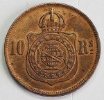 Moeda do Brasil - 10 réis - 1870 - Império - Bronze - B786