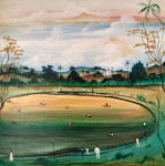 Alberto da Veiga Guignard, Paisagem Mineira - óleo sobre tela medindo 48 x 48 Cm, a.c.i.d e verso