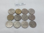 Lote de 12 moedas de 50 cruzeiros da datado de 1965.