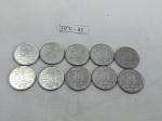 Lote de 10 moedas de 50 cruzeiros, década de 90.